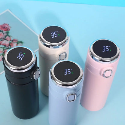 1Pc 400ML Smart Thermos Stainless Steel Water Bottle Led Digital Temperature Display Coffee Thermal Mugs Intelligent Insulation
