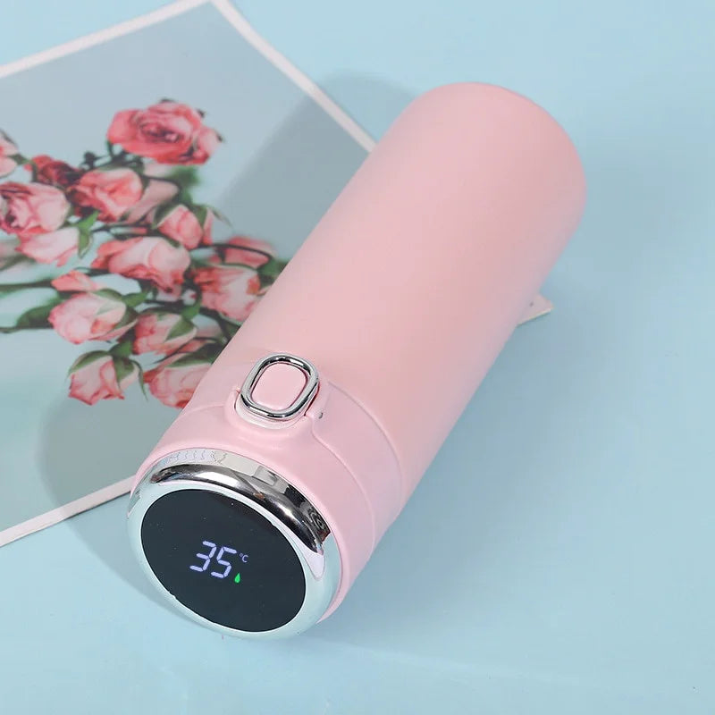 1Pc 400ML Smart Thermos Stainless Steel Water Bottle Led Digital Temperature Display Coffee Thermal Mugs Intelligent Insulation